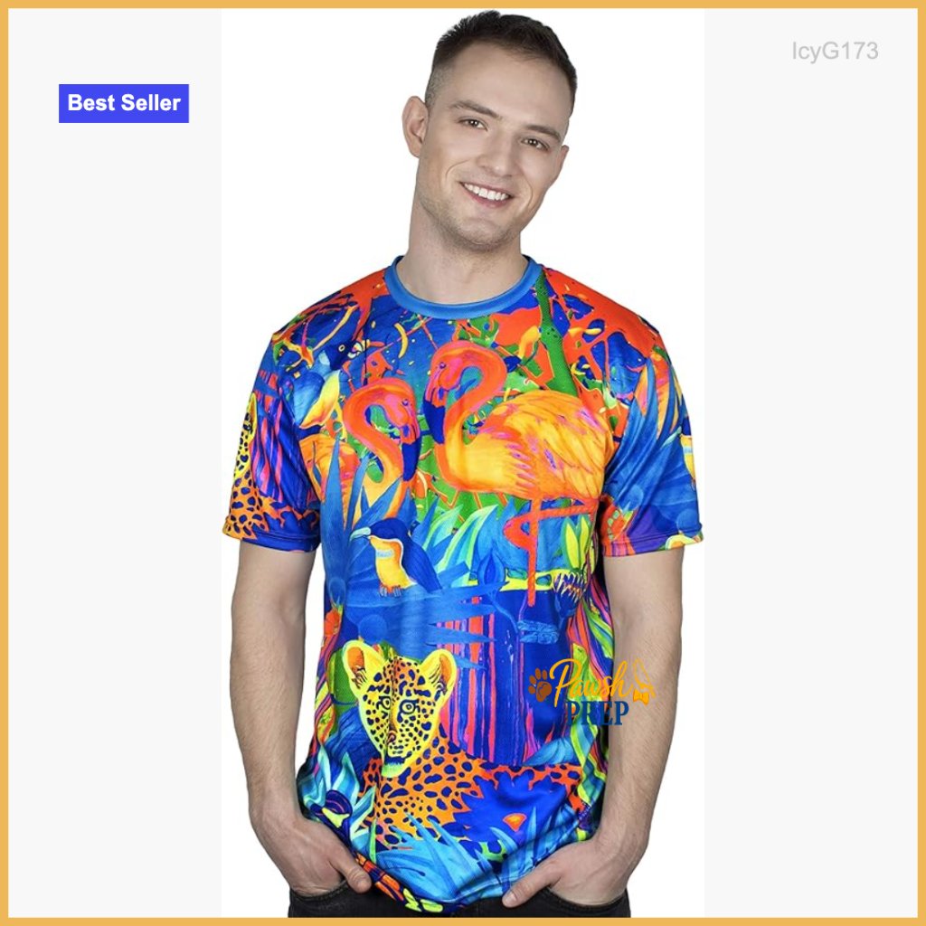 Uv Glow TShirt Regular Fit Short Sleeve Festival Party Rave Blacklight